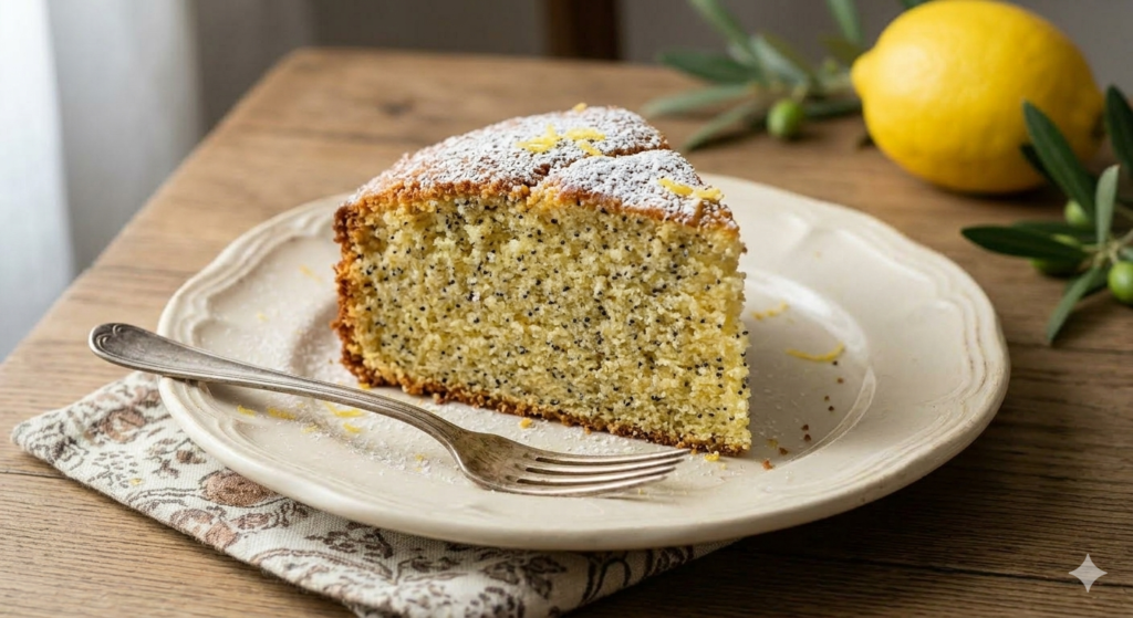 Gâteau au citron à l’huile d’olive
variante pavot